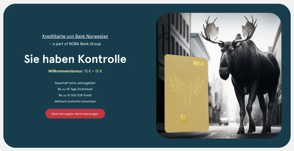 Bank Norwegian Visa Kreditkarte (2023) - Germany