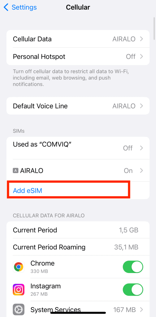 Install eSIM on iPhone (2022) - Step 2