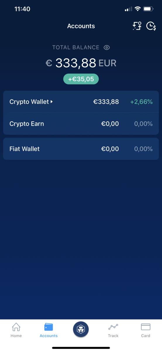 Crypto.com MCO Visa how much I deposited 1
