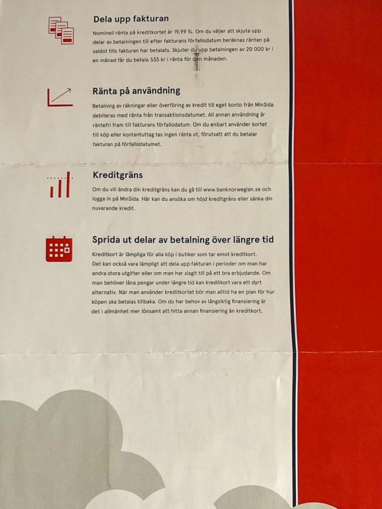 Bank Norwegian Visa Unboxing