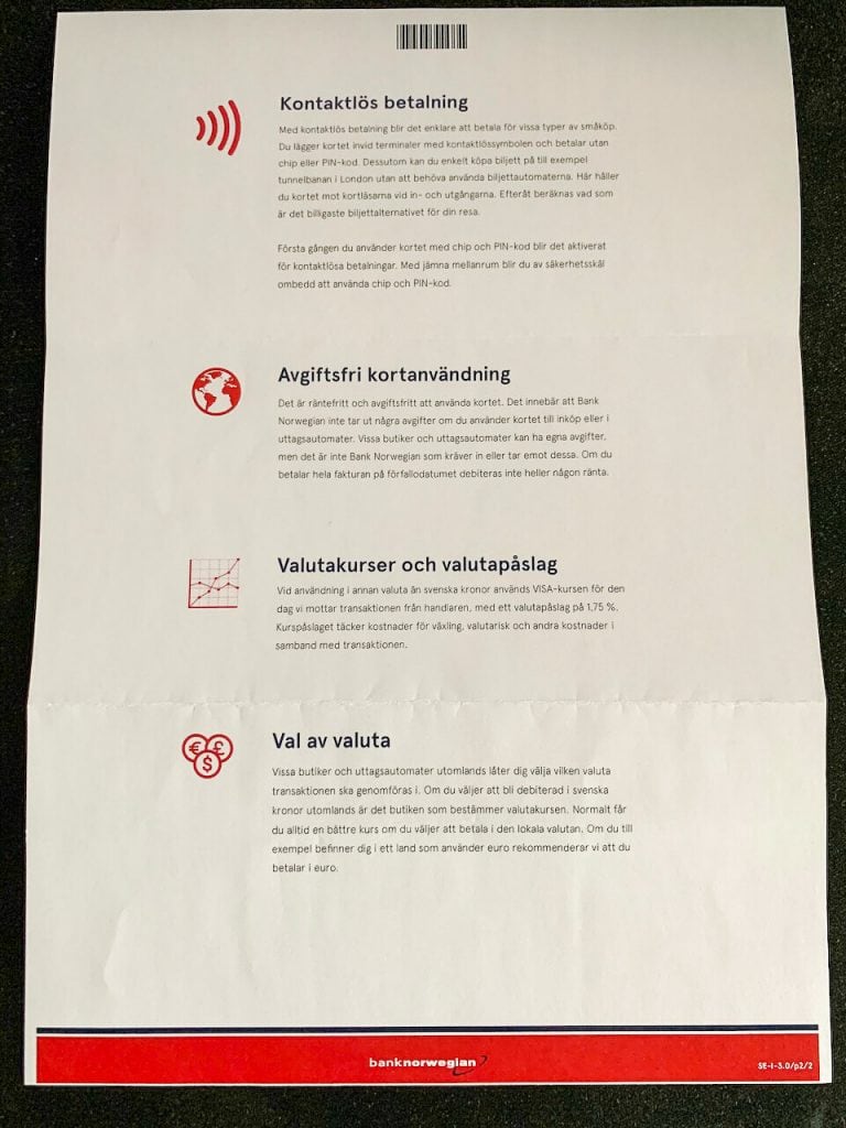 Bank Norwegian Visa Unboxing