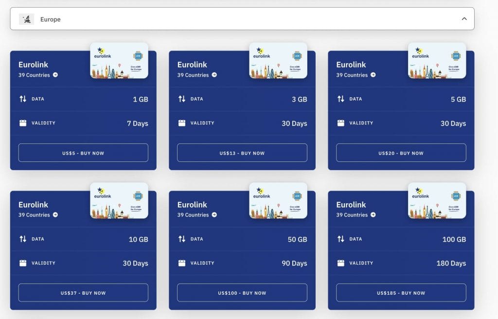 Airalo Europe eSIMs 2023