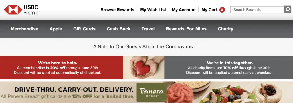 HSBC Rewards Landing Page
