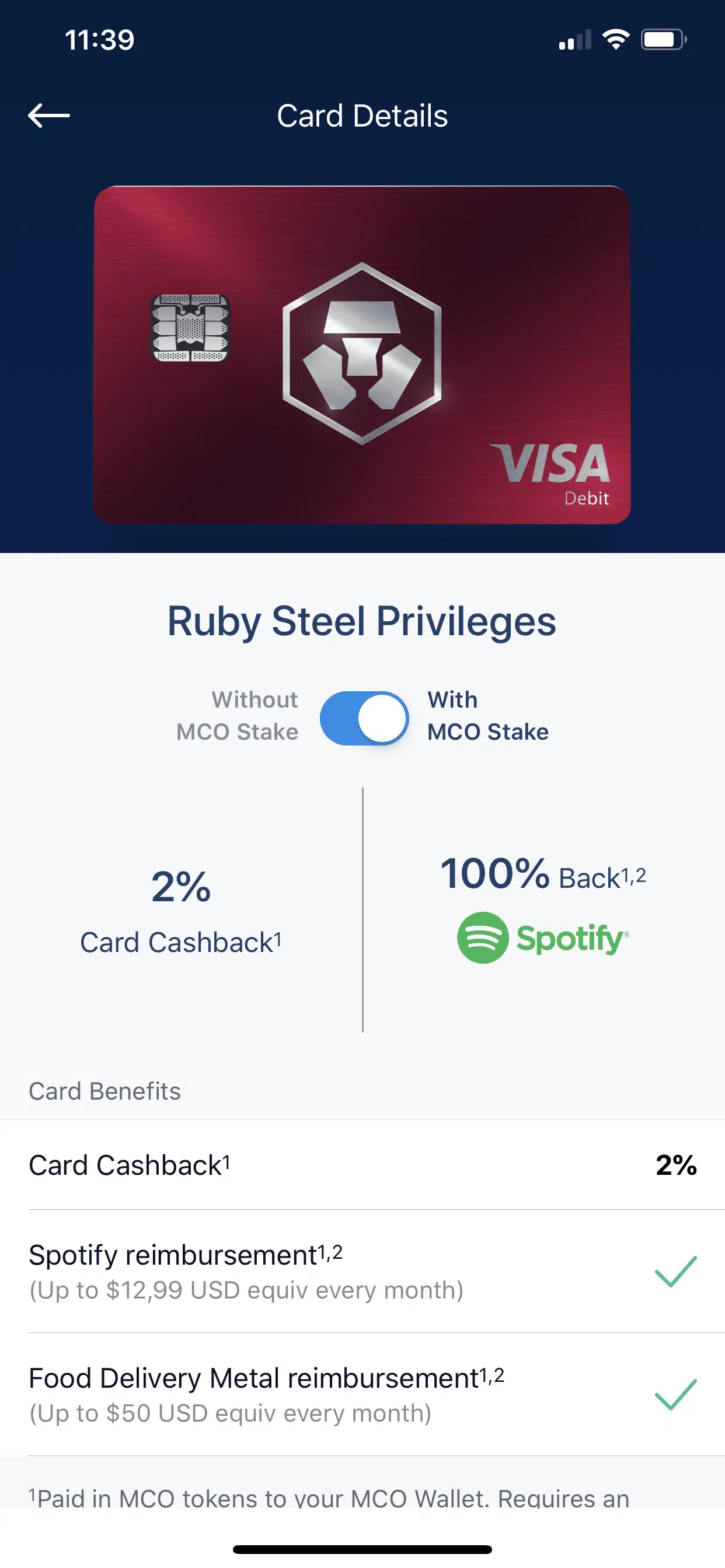 Crypto.com MCO Visa how much I deposited 2