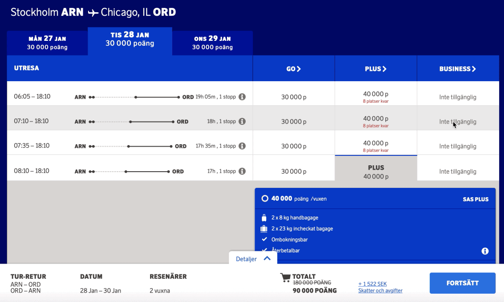First SAS A350 Flight Booking