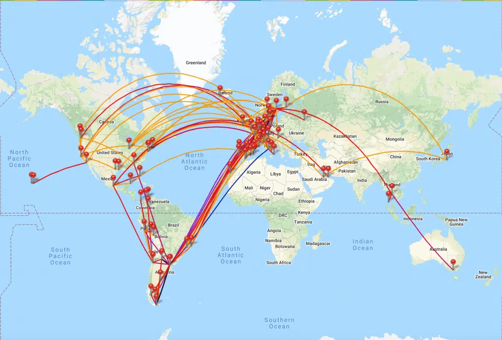 Aviation NFTs by AirLapse all destinations