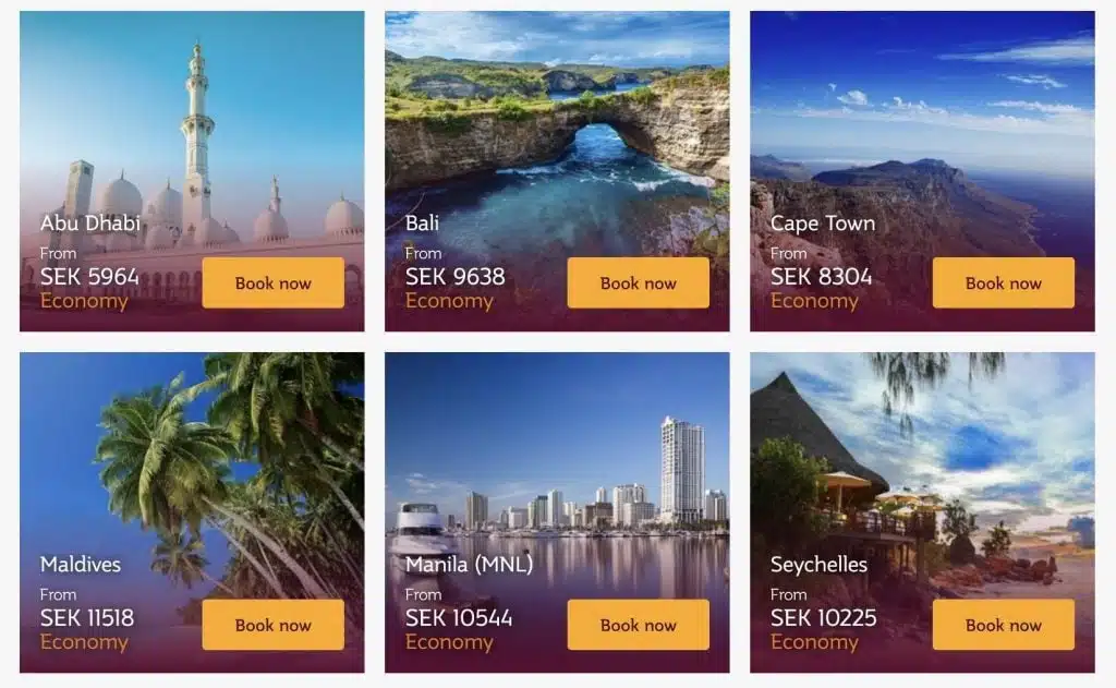 Qatar Airways Flash Sale 48hs Destinations