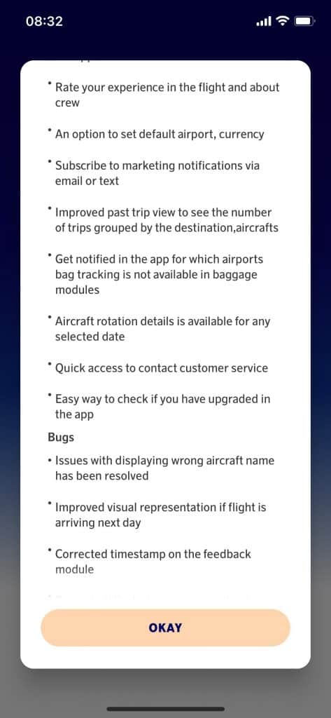 New SAS App for iPhone (2023) - Changelog