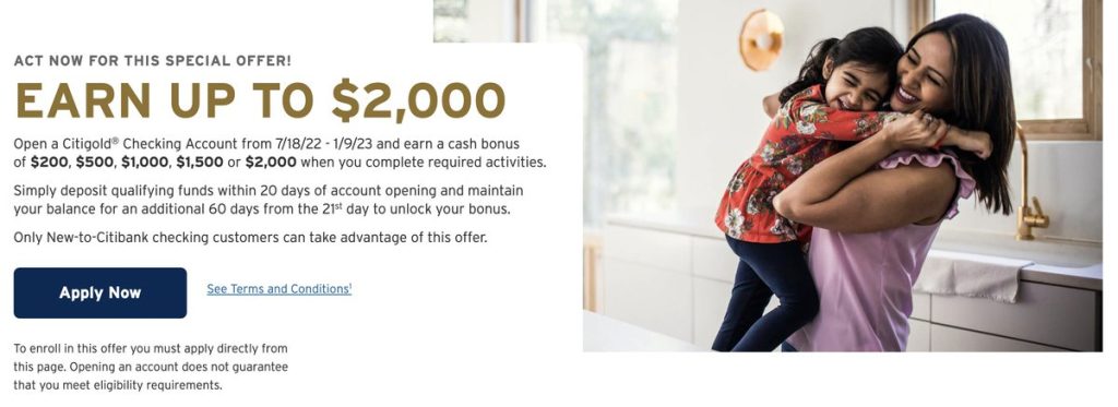 Citibank Gold $2000 Sign-up Bonus 2023