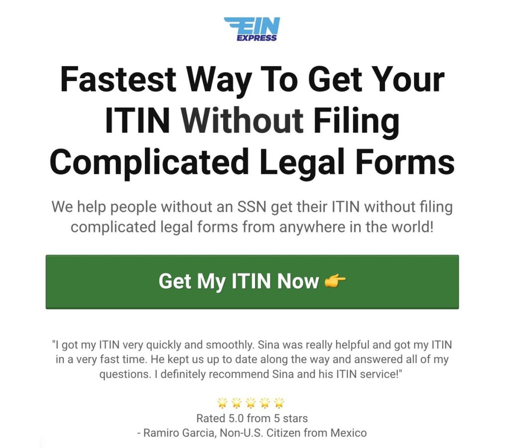 EIN Express - Get your ITIN to open a bank account in the US (2023)