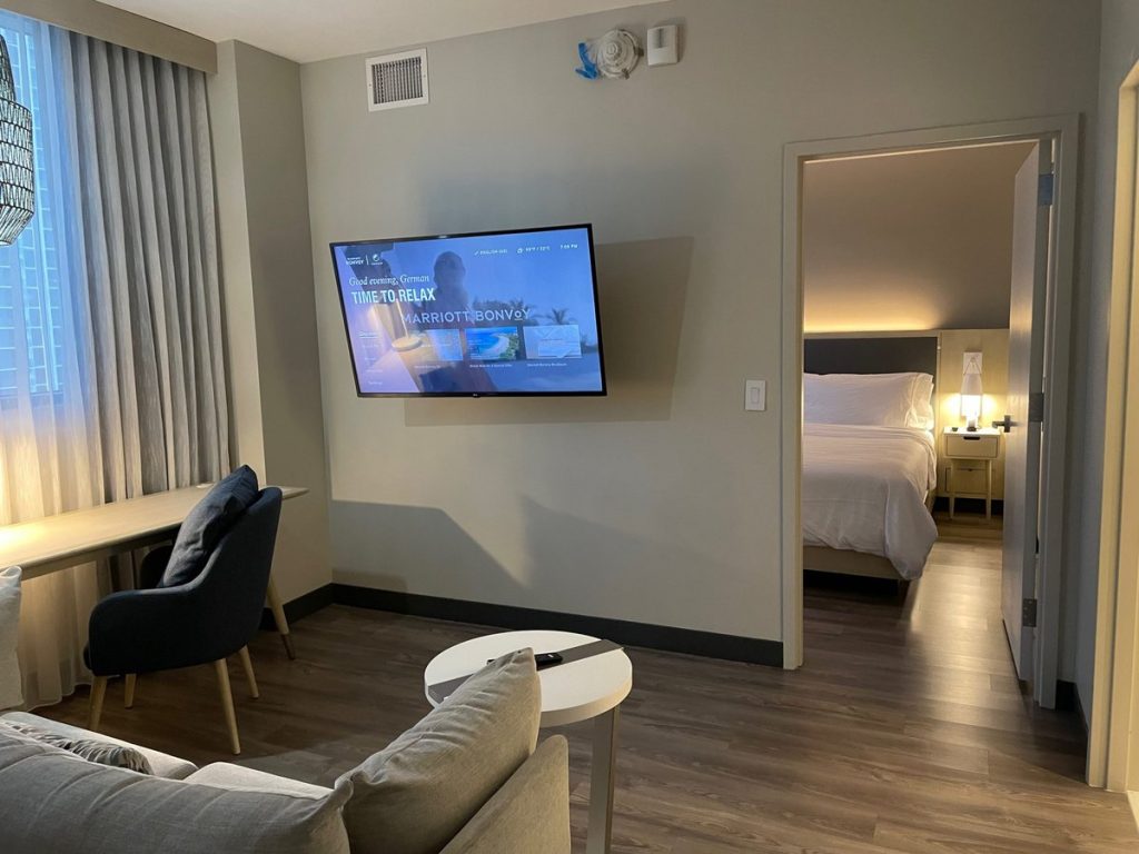 Element Miami Brickell Review 2023 - 1 Bedroom Suite Room (sofa and bedroom)