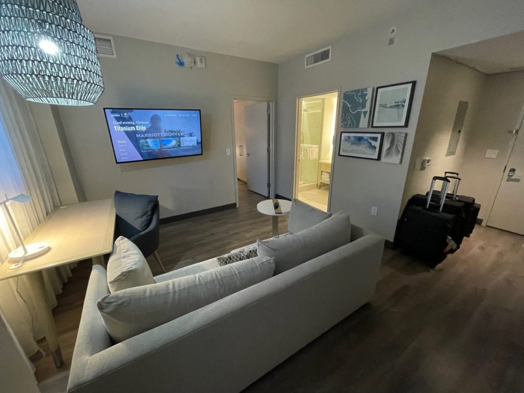 Element Miami Brickell Review 2023 - 1 Bedroom Suite Room (sofa)