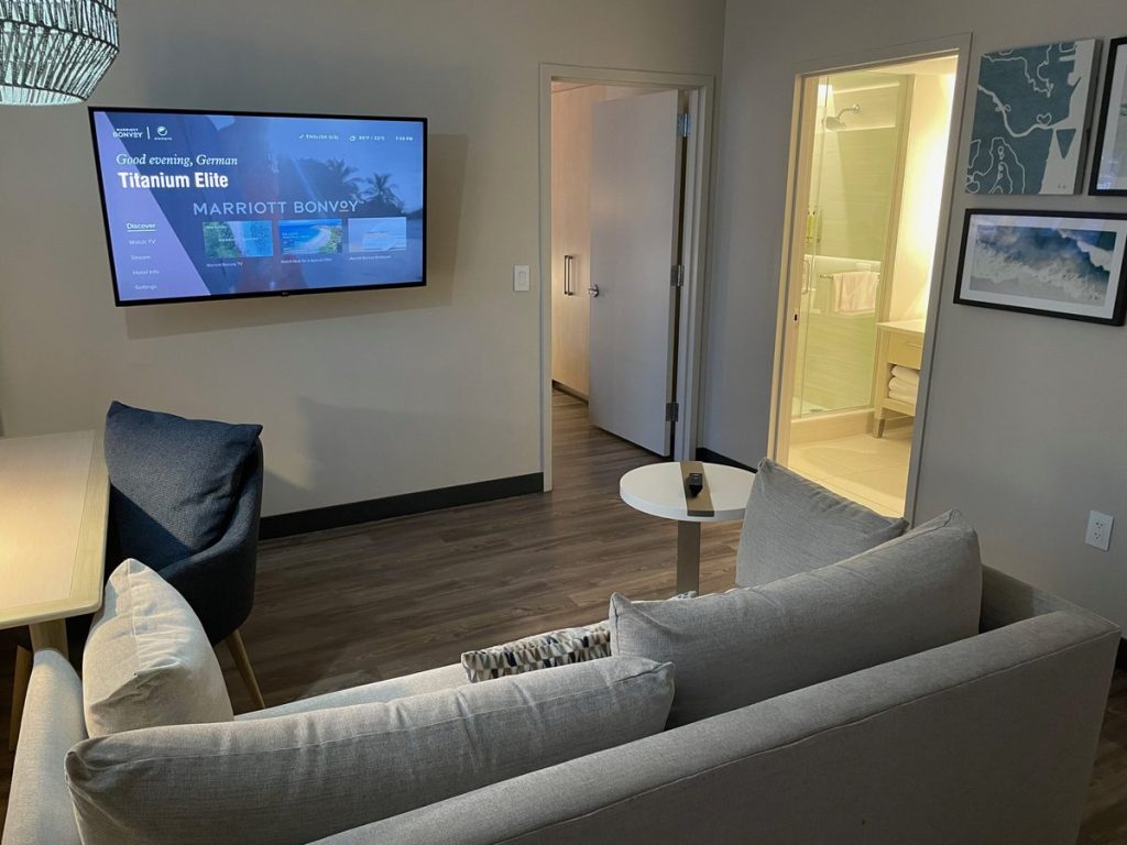 Element Miami Brickell Review 2023 - 1 Bedroom Suite Room (sofa)