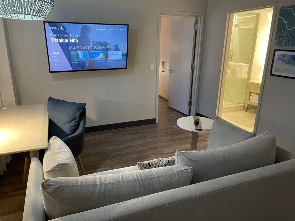 Element Miami Brickell Review 2023 - 1 Bedroom Suite Room (sofa)