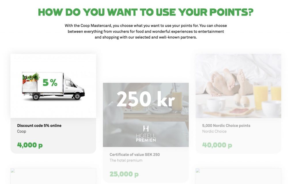 Coop Mastercard Mer: Choose where to use your points