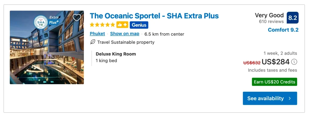 Booking.com Genius Discount and Credit