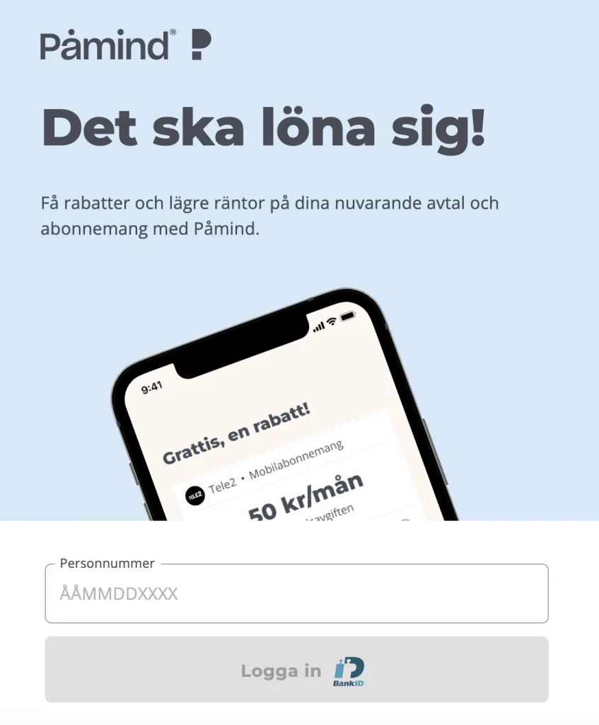 How to use Påmind - Step 1