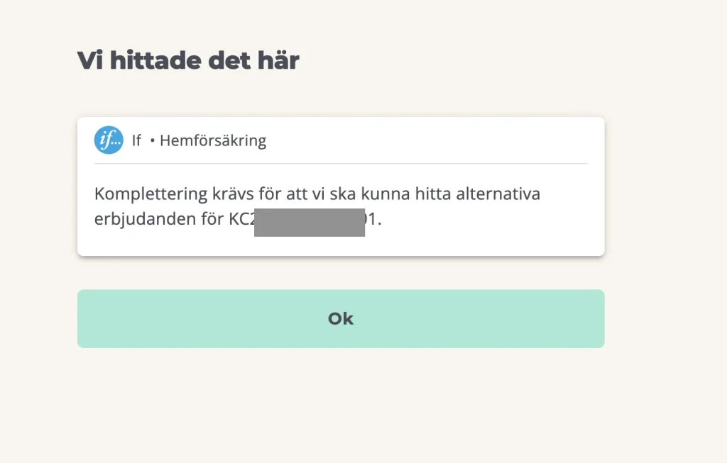Påmind Insurance Step 1