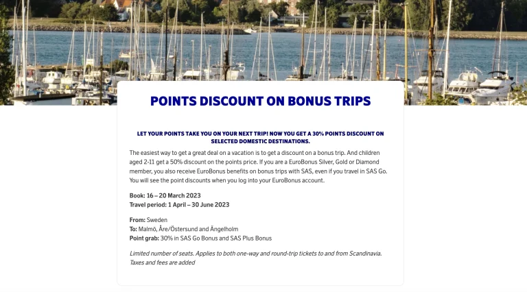 SAS EuroBonus Points Discount (2023)