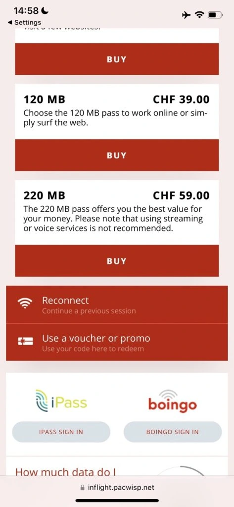 Swiss Business Class in 2023: Ridiculous WIFI on board prices (777-300ER)