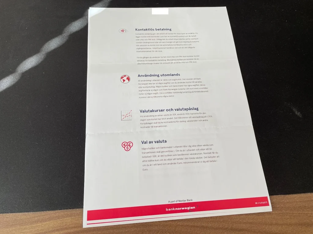 Bank Norwegian Visa Card 2023 - Issued by Nordax Bank (3)