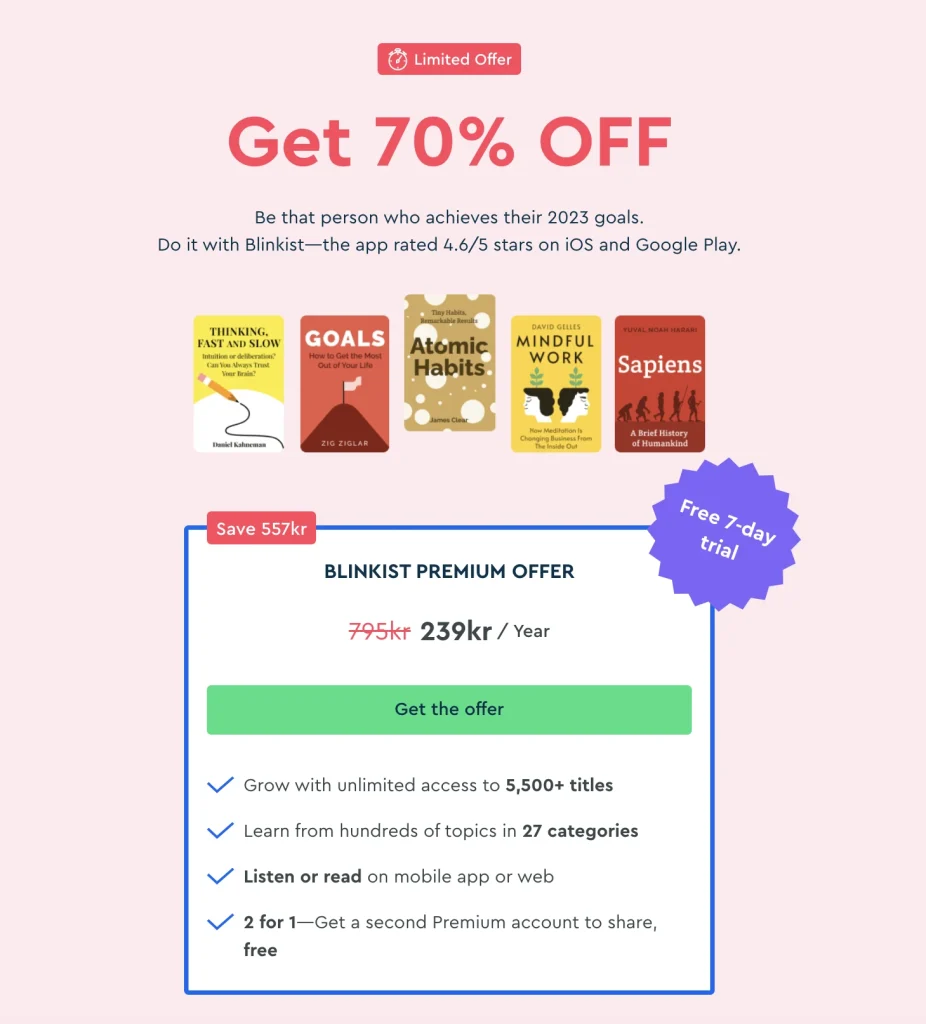 Blinkist Easter Sale in 2023