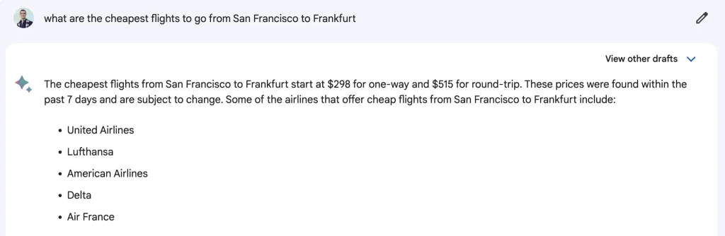 How to use Google Bard to book flights - Airline