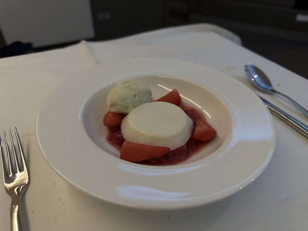 Lufthansa 747-8 First Class in 2023 - Dinner 12