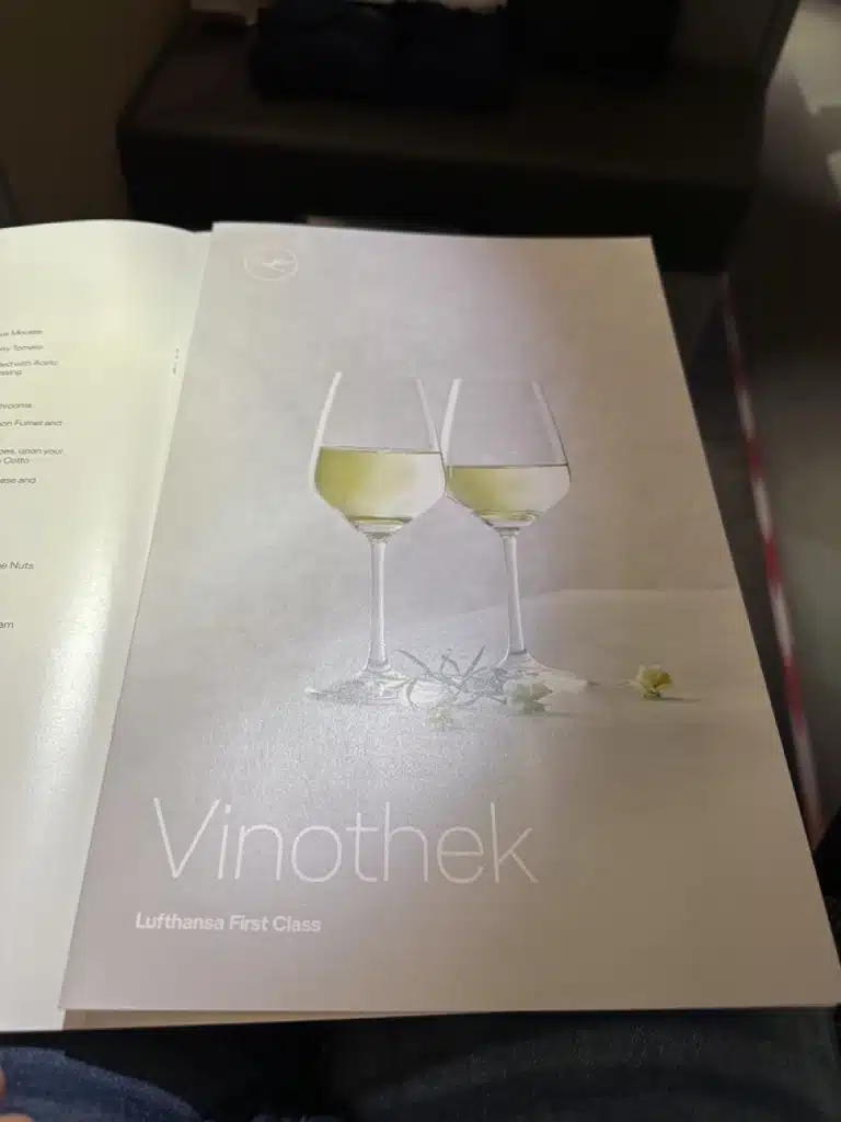 Lufthansa 747-8 First Class in 2023 - Menu 3