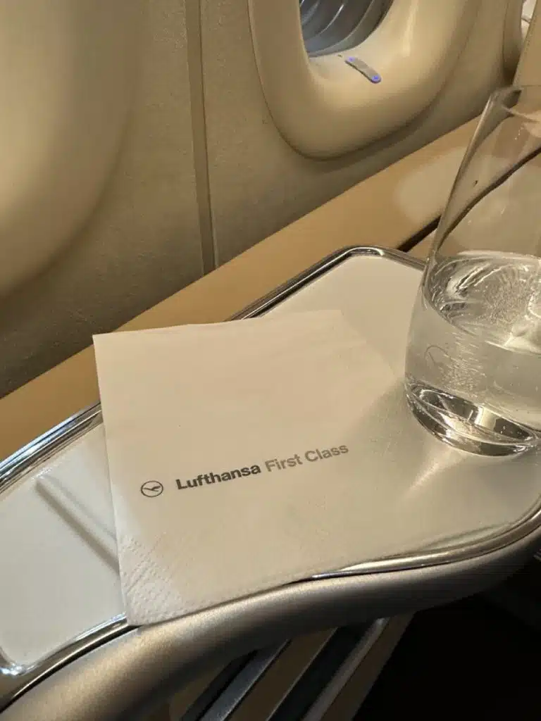 Lufthansa 747-8 First Class in 2023 - Napkin