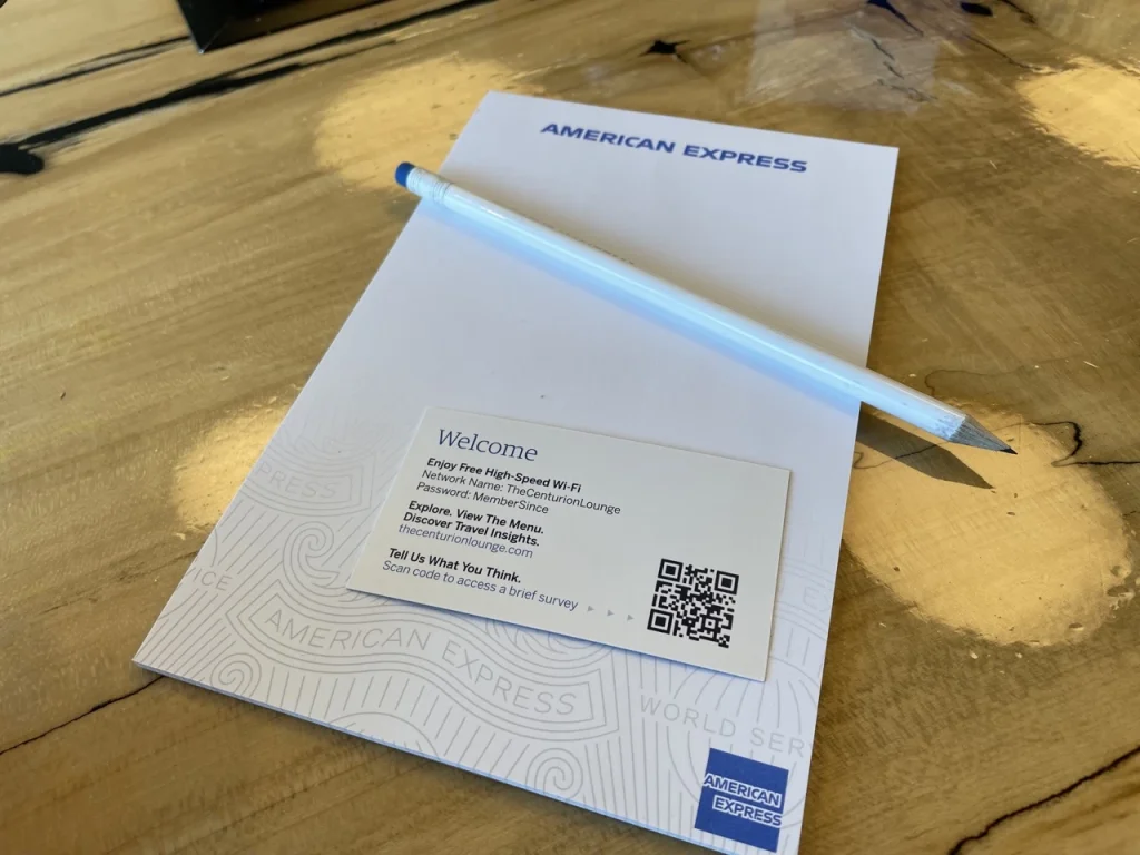 American Express Centurion Lounge Philadelphia (2023) - Notebook