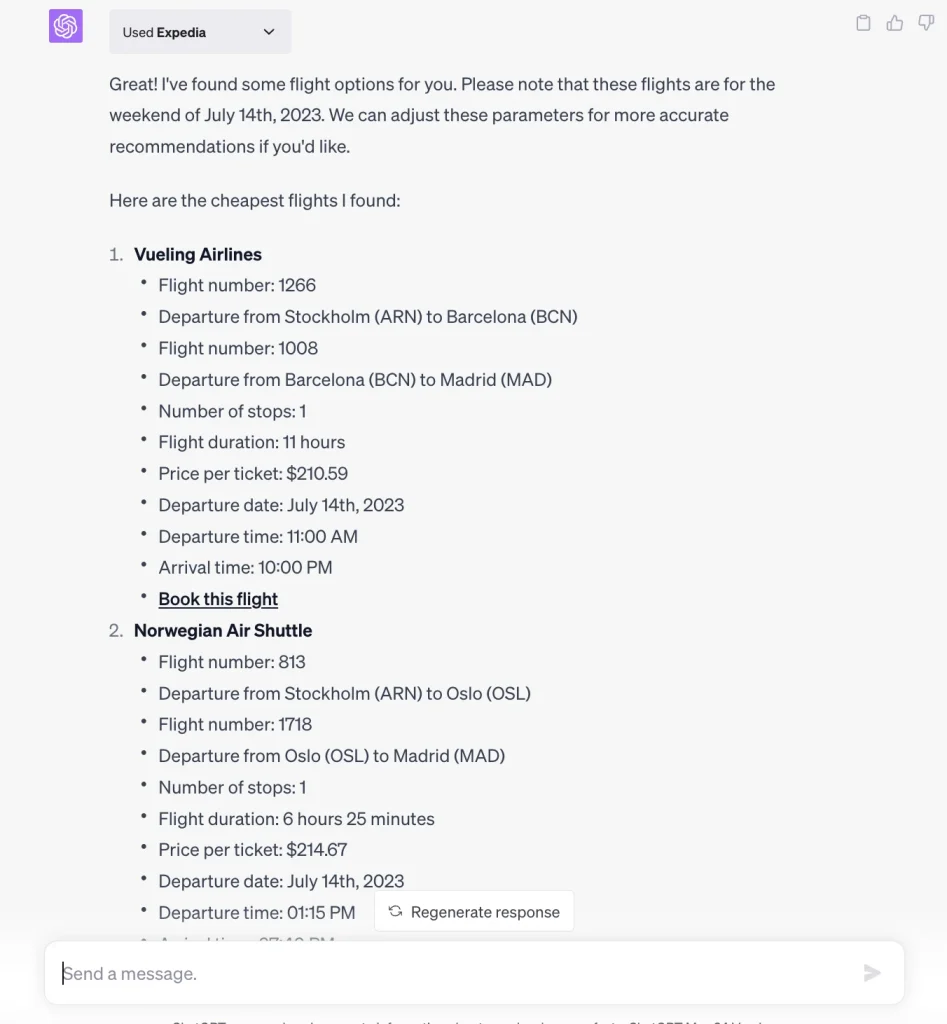 Expedia ChatGPT Plugin Best Dates To Travel 3