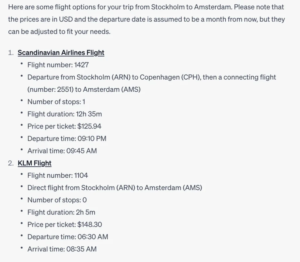 Expedia ChatGPT Plugin Walkthrough 4 - Flights