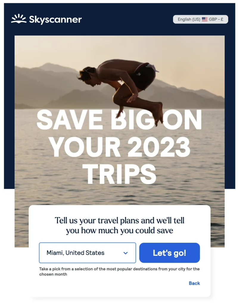 Skyscanner Savings Generator - Step 3