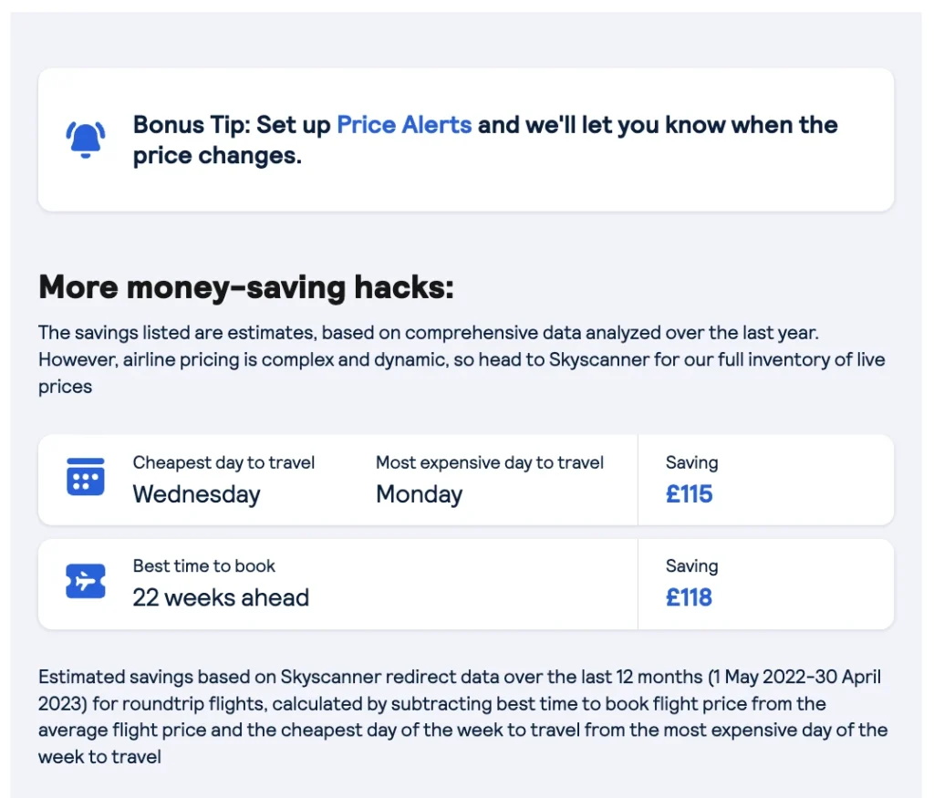 Skyscanner Savings Generator - Step 5
