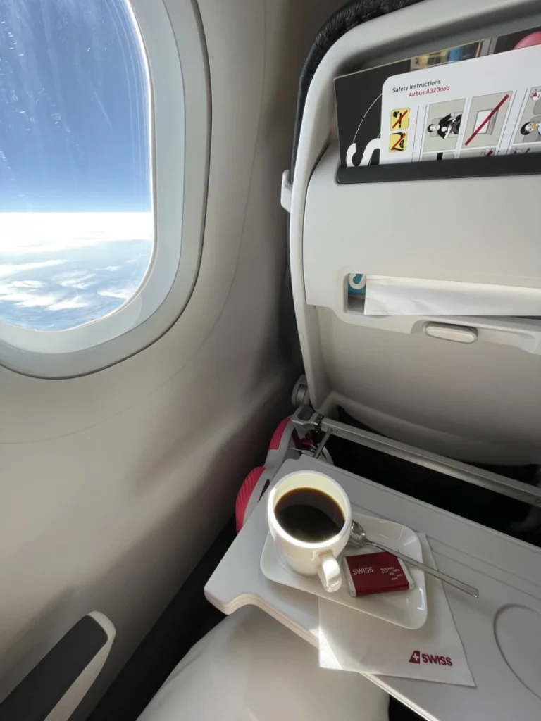 Swiss A320neo Business Class Breakfast Service