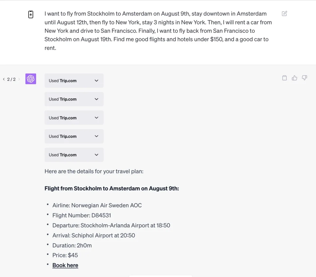 Trip.com ChatGPT Plugin Review