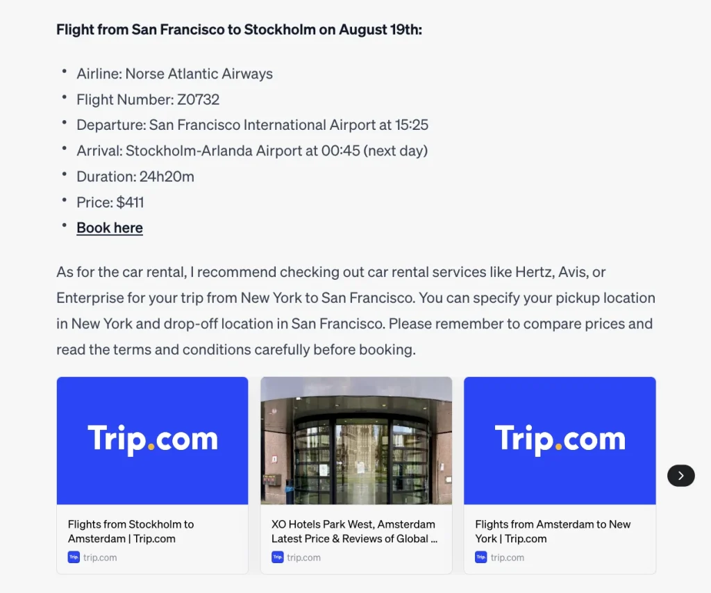 Trip.com ChatGPT Plugin Review