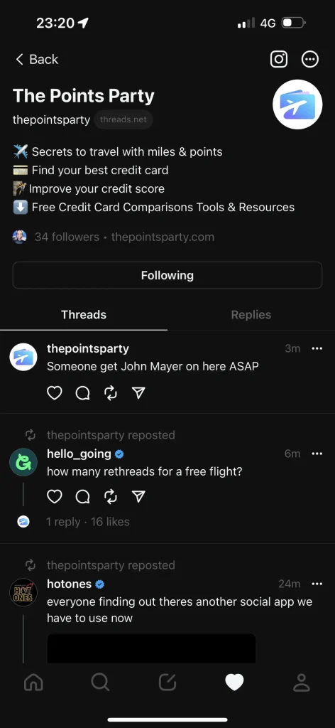 The Points Party on Instagram Threads (2023)