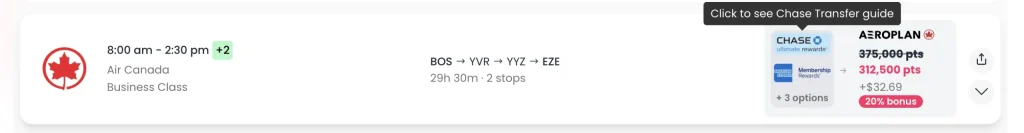 Roame Travel Point Transfer to Air Canada