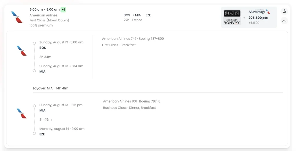 Roame Travel Search Results Details