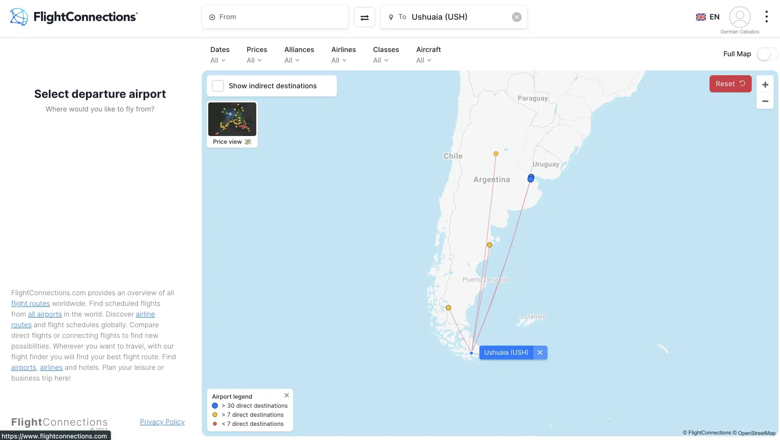 Flightconnetions: What airlines fly to Ushuaia in 2023?
