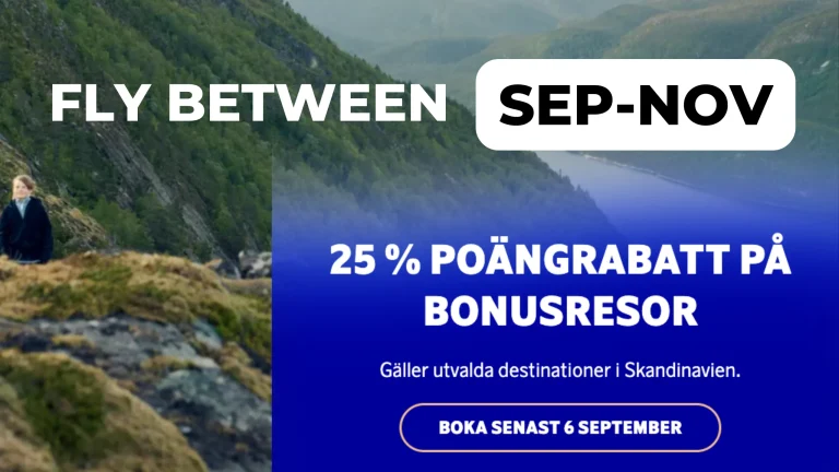 SAS EuroBonus Discount on Bonus Trips (September 2023)
