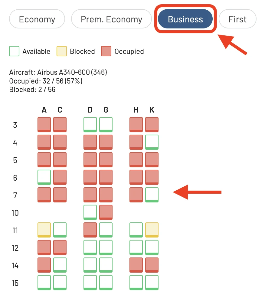 AwardFares Seat Maps