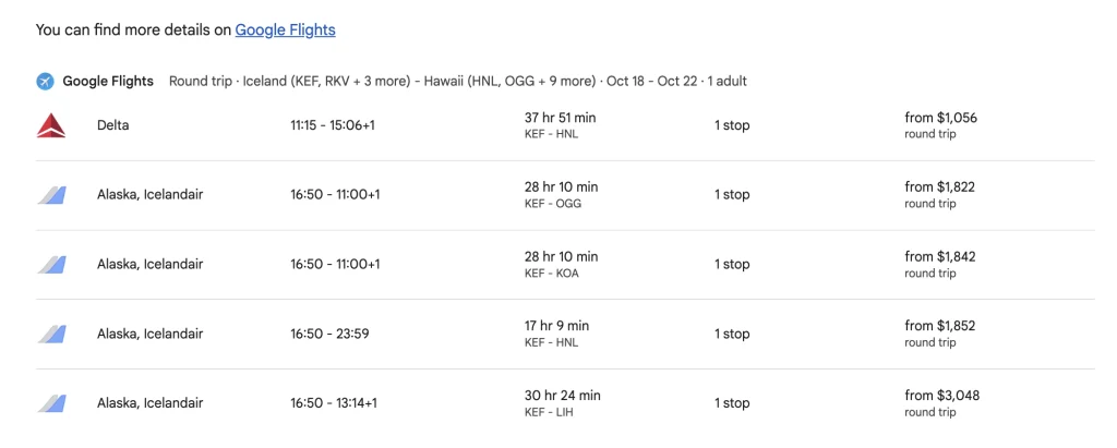 Google Flights for Google Bard: Shortest stopover