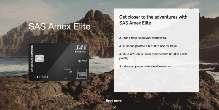 SAS Amex Elite get 25.000 extra level points and Gold Status