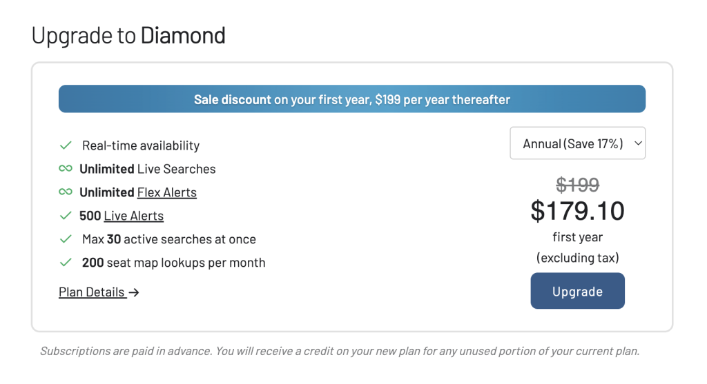 AwardFares Black Friday 2025 discount on Diamond plan